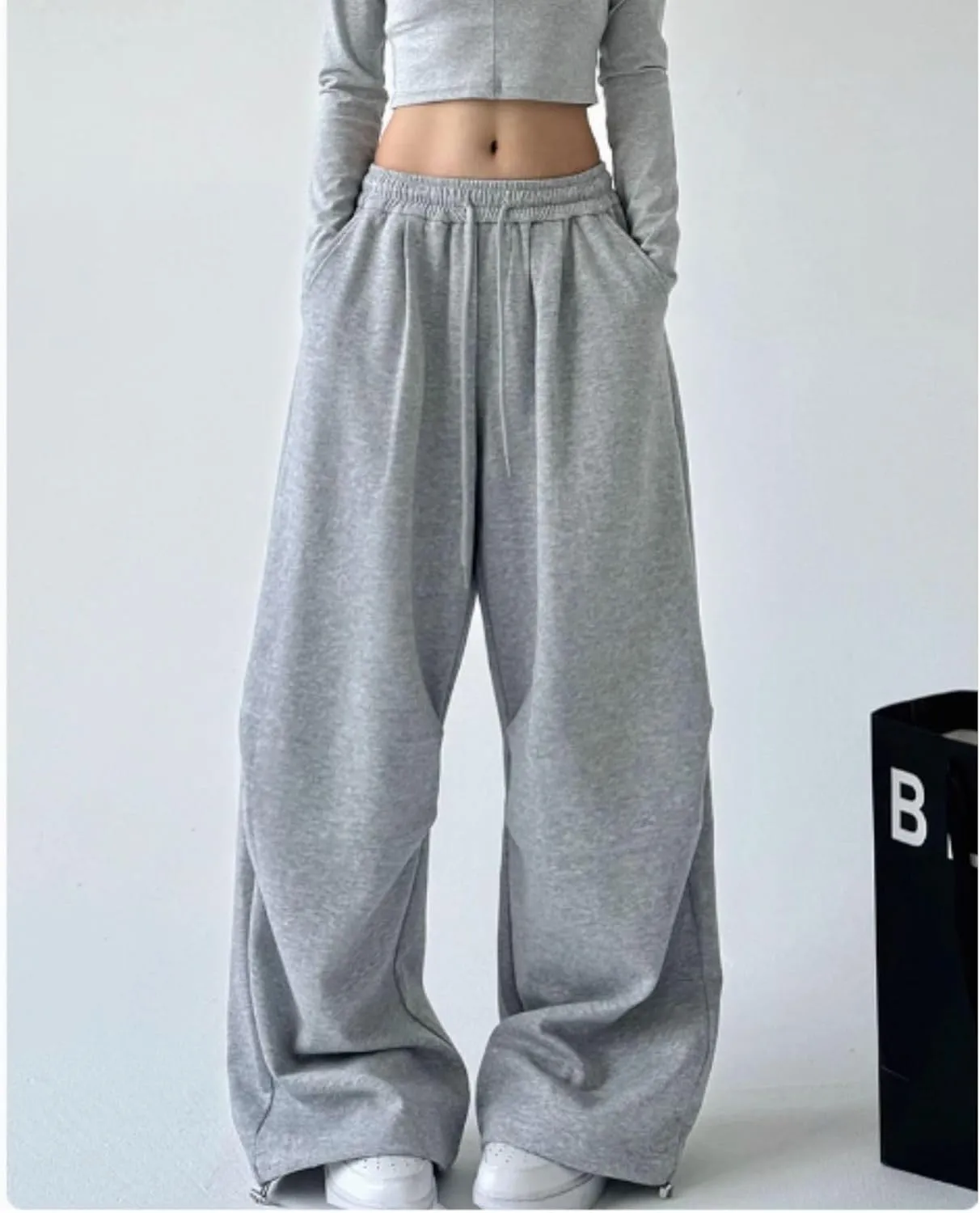 Wide Leg Sweatpants for Women Men Baggy Casual Drawstring Sweat Pants Trendy Athletic Grunge Clothes