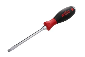 Wiha 53025 Slotted Screwdriver with SoftFinish Handle and Solid Metal Cap, 6.5 x 125mm