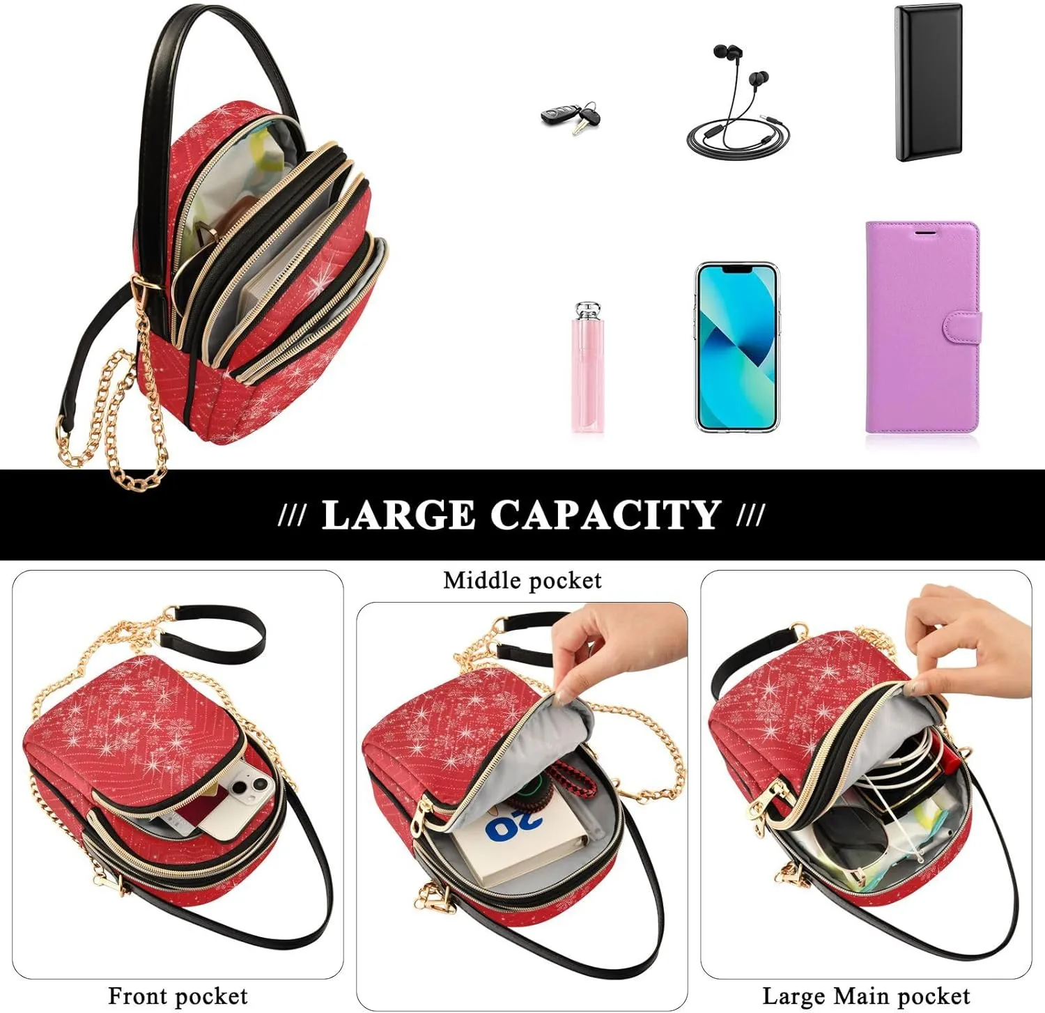 WIHVE Small Crossbody Bags Shoulder Bag for Women with Chain Strap