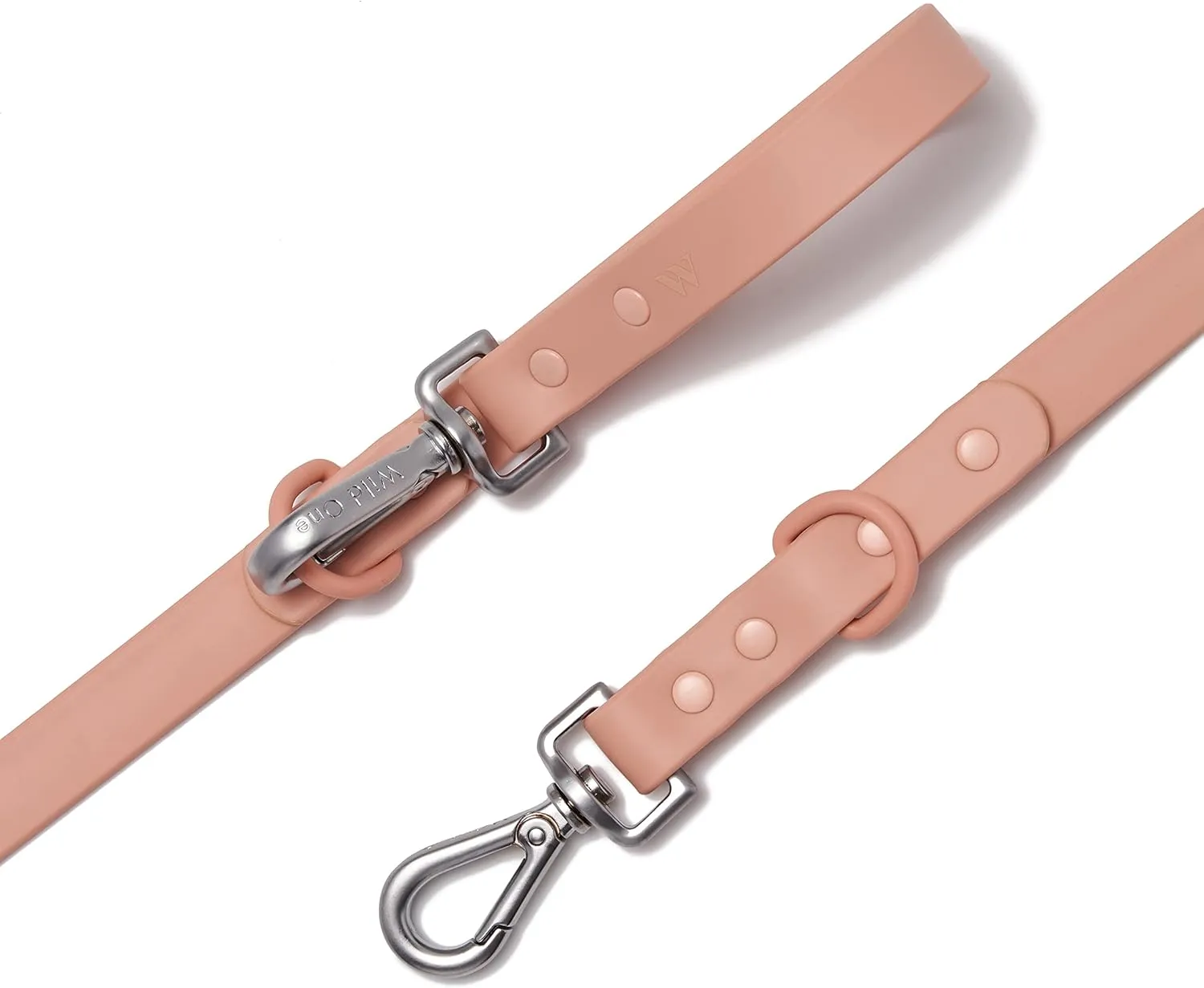 Wild One Nylon Adjustable Length Leash 5.5 Feet and Poop Bag Carrier Set, Waterproof, Odor Resistant, Pink
