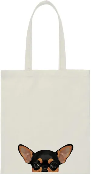 WIRESTER Canvas Tote Bag for Women & Girls - Beach, Grocery & Travel Tote - Cute Dog
