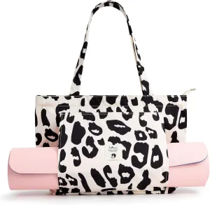 WLLWOO WLLWOO Yoga Bags for Women with Yoga Mats Bags Carrier Carryall Canvas Tote for Pilates Shoulder for Travel Office Beach Workout