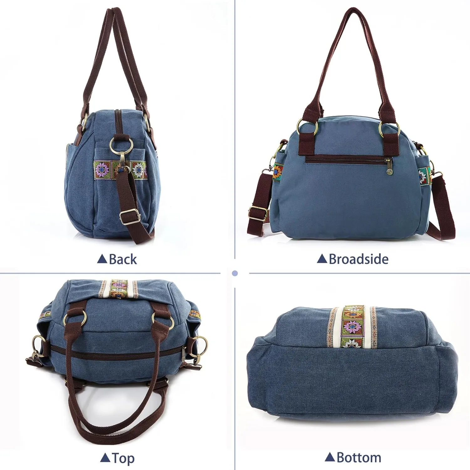 Women Canvas Top-Handle Handbag, Vintage Heavy-duty Crossbody Bag Tote Handbag