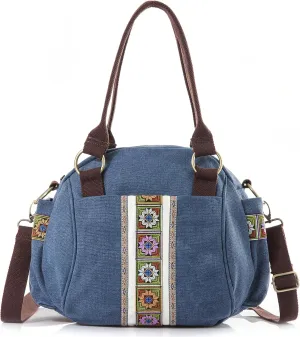 Women Canvas Top-Handle Handbag, Vintage Heavy-duty Crossbody Bag Tote Handbag