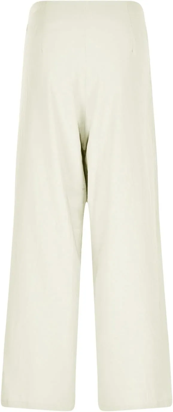 Women Cotton Linen Summer Printed Pant Trousers Elastic Waist Straight Plus Size Trousers Office