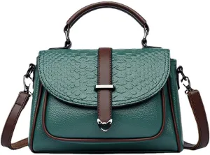 Women Crossbody Bags Faux Leather Crocodile Flap Cover Handbags Retro Purses Top Handle Shoulder Bags