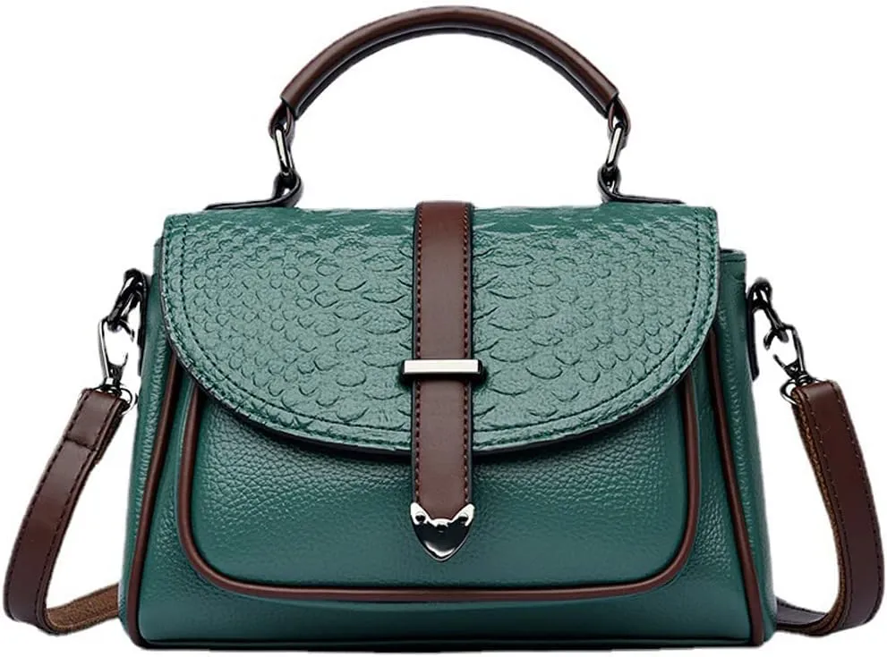 Women Crossbody Bags Faux Leather Crocodile Flap Cover Handbags Retro Purses Top Handle Shoulder Bags