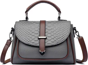 Women Crossbody Bags Faux Leather Crocodile Flap Cover Handbags Retro Purses Top Handle Shoulder Bags