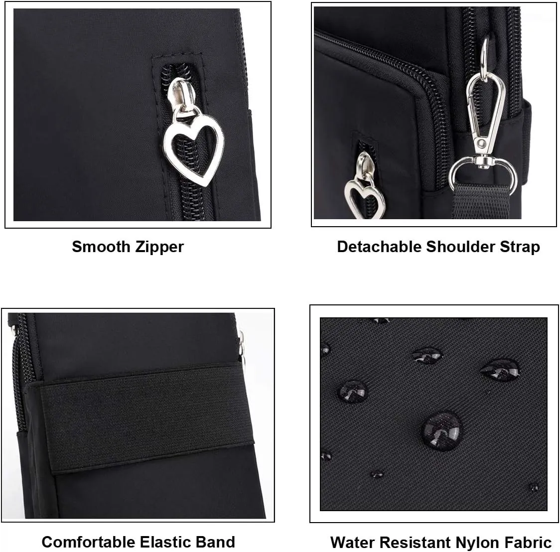 Women Crossbody Cell Phone Purse Wallet Wristband Armband Bag for iPhone 16 15 14 Pro Max/Plus, Galaxy S25 Ultra S24 S23 S22 Ultra Plus S21 FE A15 A16 A05 A03S, Moto G Power G Play (Black Flower-L)