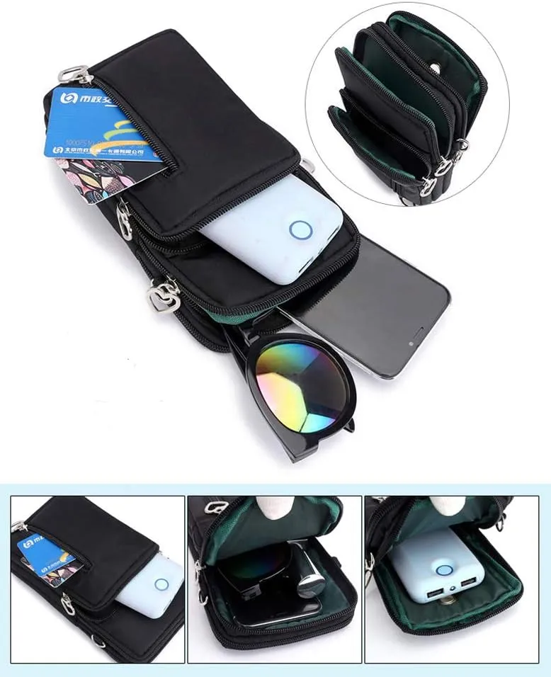 Women Crossbody Cell Phone Purse Wallet Wristband Armband Bag for iPhone 16 15 14 Pro Max/Plus, Galaxy S25 Ultra S24 S23 S22 Ultra Plus S21 FE A15 A16 A05 A03S, Moto G Power G Play (Black Flower-L)