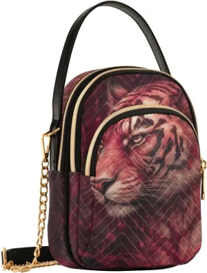 Women Crossbody Sling Bags Animal Fictional Painting Print, Compact Fashion Handbags Purse with Chain Strap Top handle for Evening Party Dating Travel