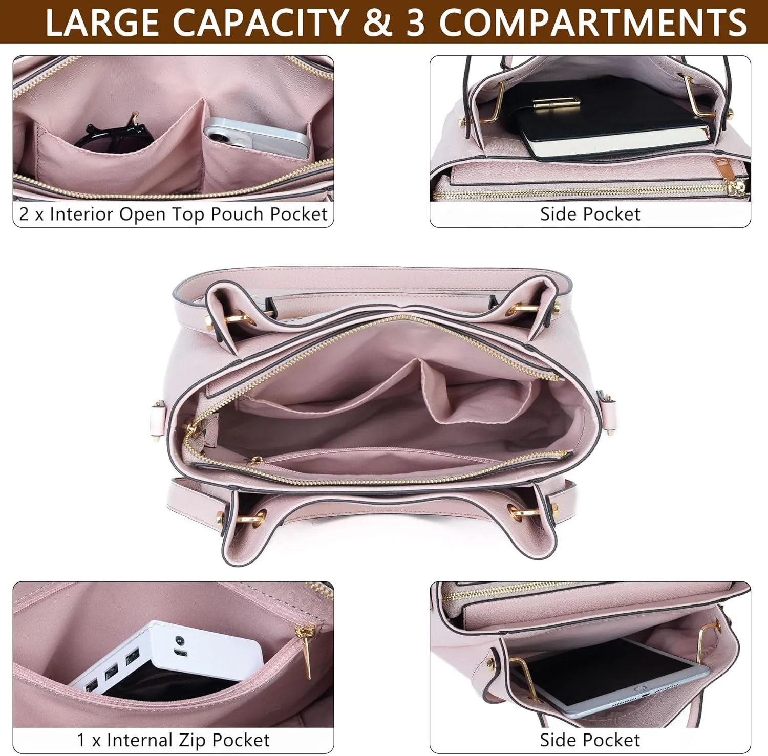 Women Fashion Handbags Vegan Leather Tote Bag Shoulder Bag Top Handle Satchel Floral Purses for Women