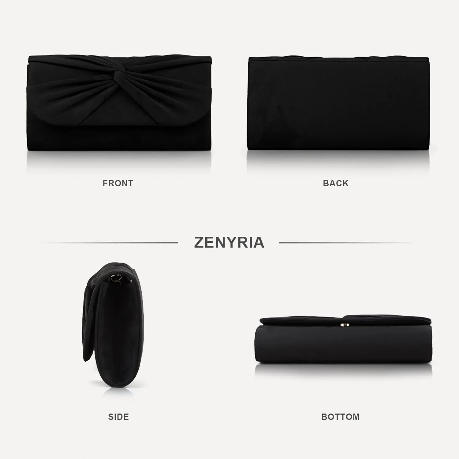 Women Faux Suede Bow Evening Clutch Bags Formal Party Clutch Wedding Party Purse Prom Clutch