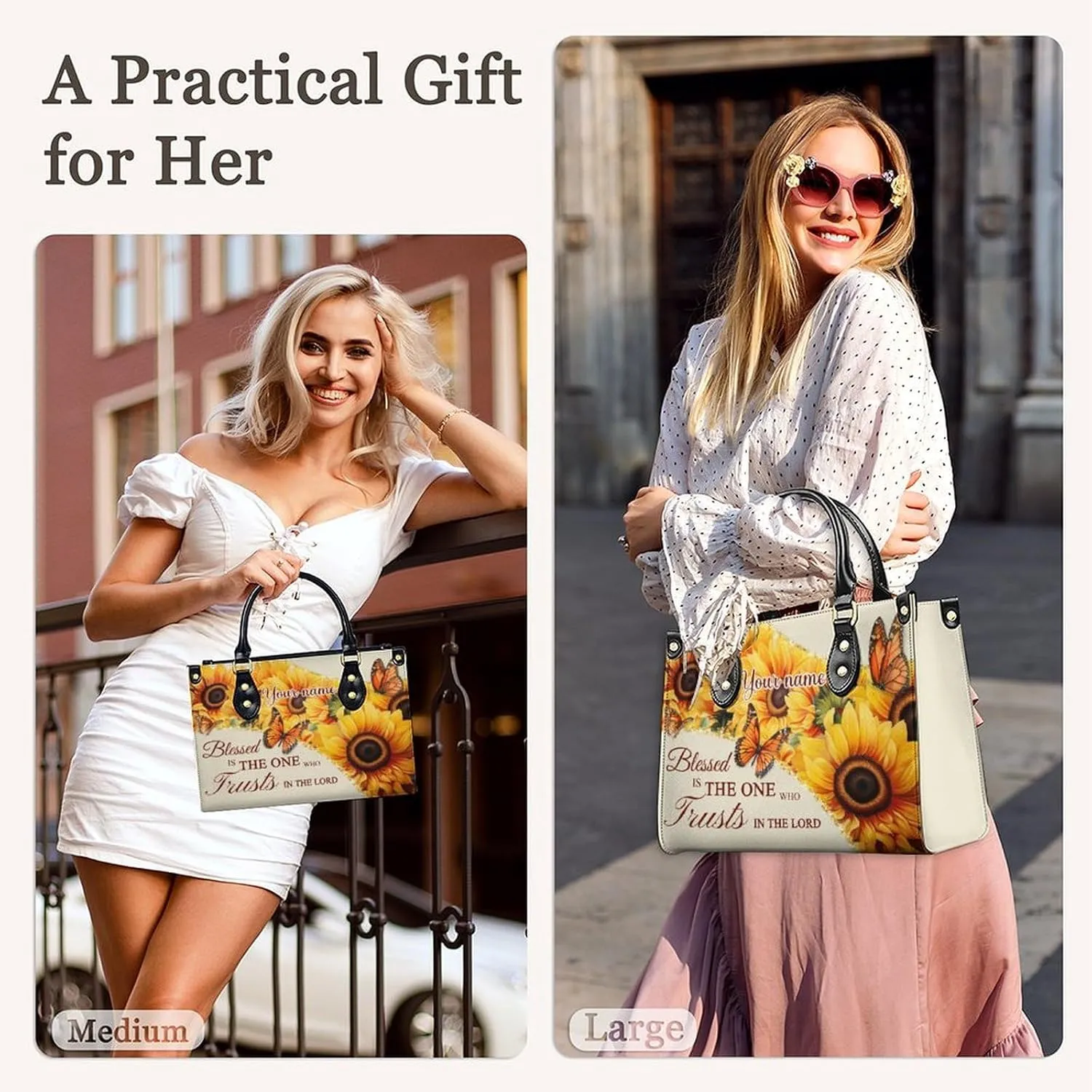 Women Handbag - Medium Top Handle Shoulder Bags - Tote Bag Gift for Women - PU Leather Handbags for Work, Travel