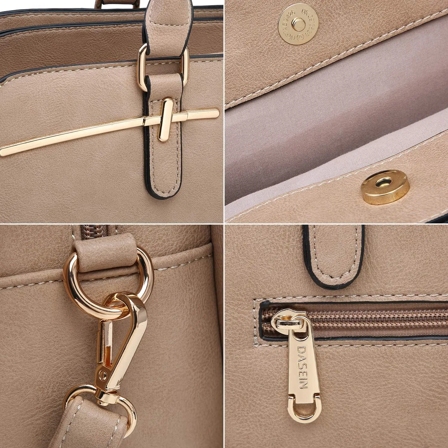 Women Handbag Wallet Tote Shoulder Hobo Bag Top Handle Satchel Purse Set 2pcs with 3 Compartments