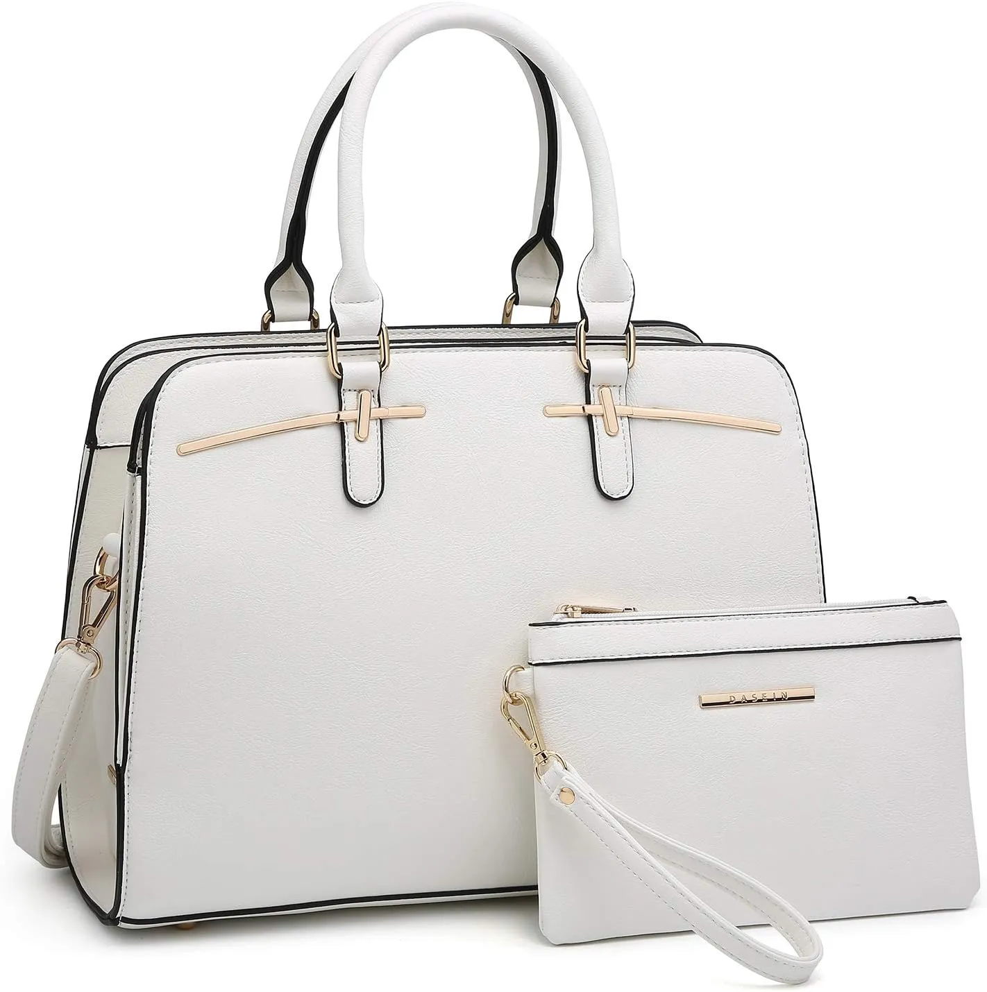 Women Handbag Wallet Tote Shoulder Hobo Bag Top Handle Satchel Purse Set 2pcs with 3 Compartments