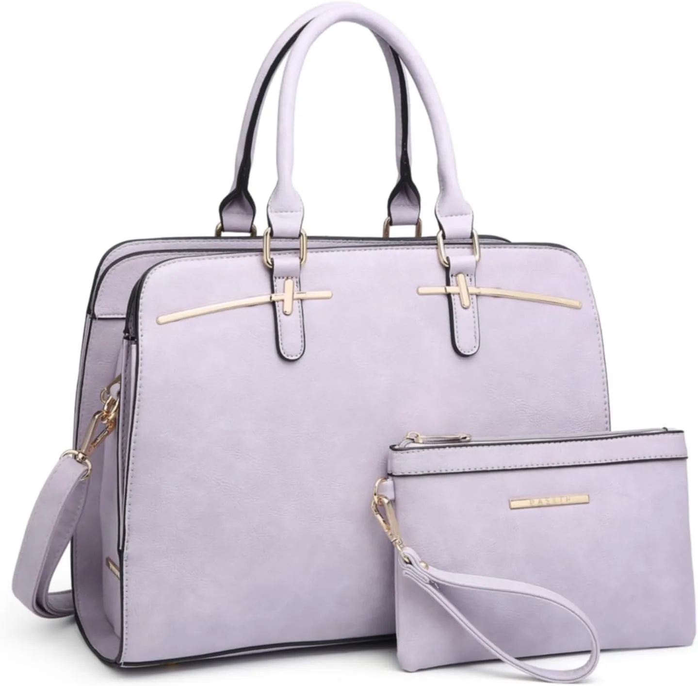 Women Handbag Wallet Tote Shoulder Hobo Bag Top Handle Satchel Purse Set 2pcs with 3 Compartments