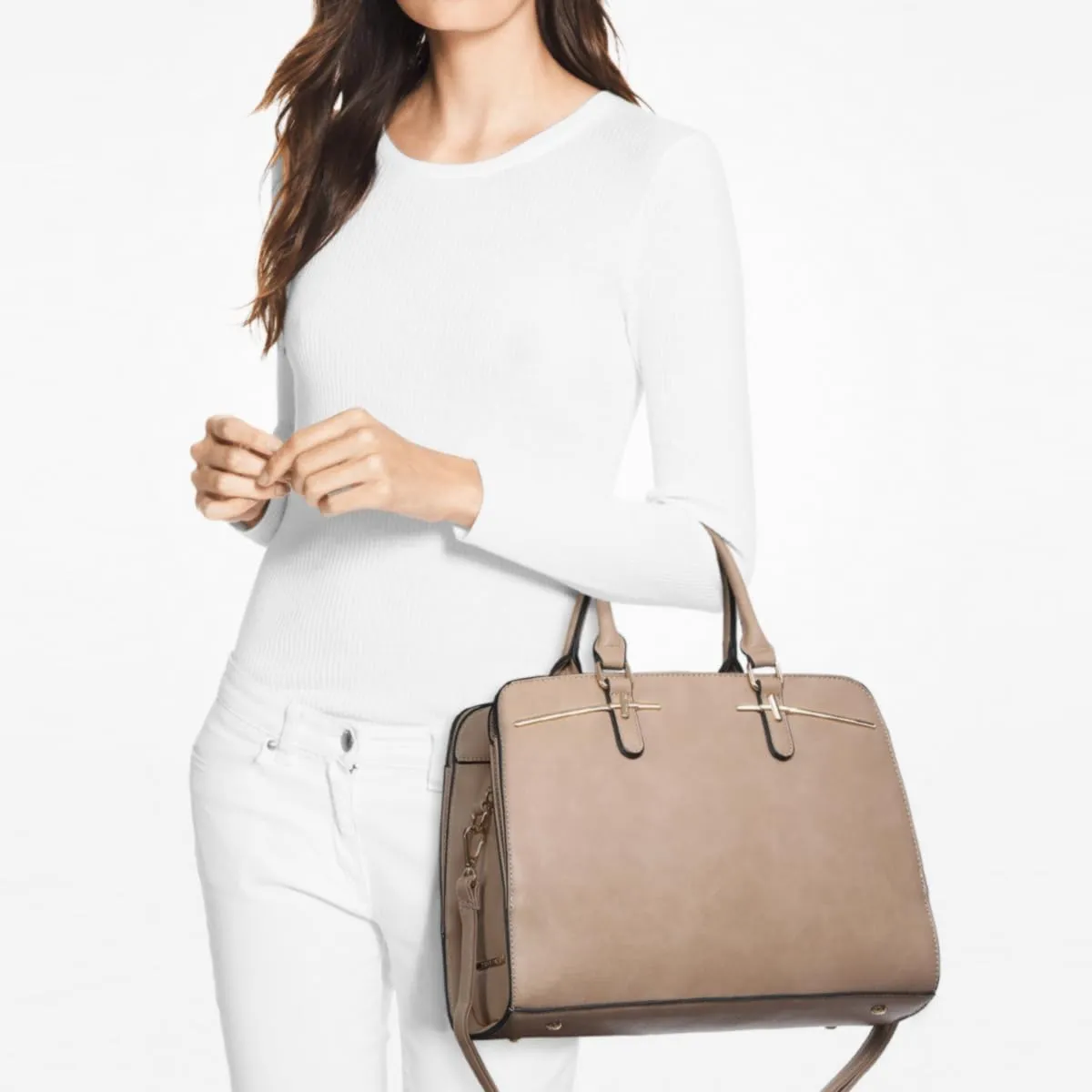 Women Handbag Wallet Tote Shoulder Hobo Bag Top Handle Satchel Purse Set 2pcs with 3 Compartments