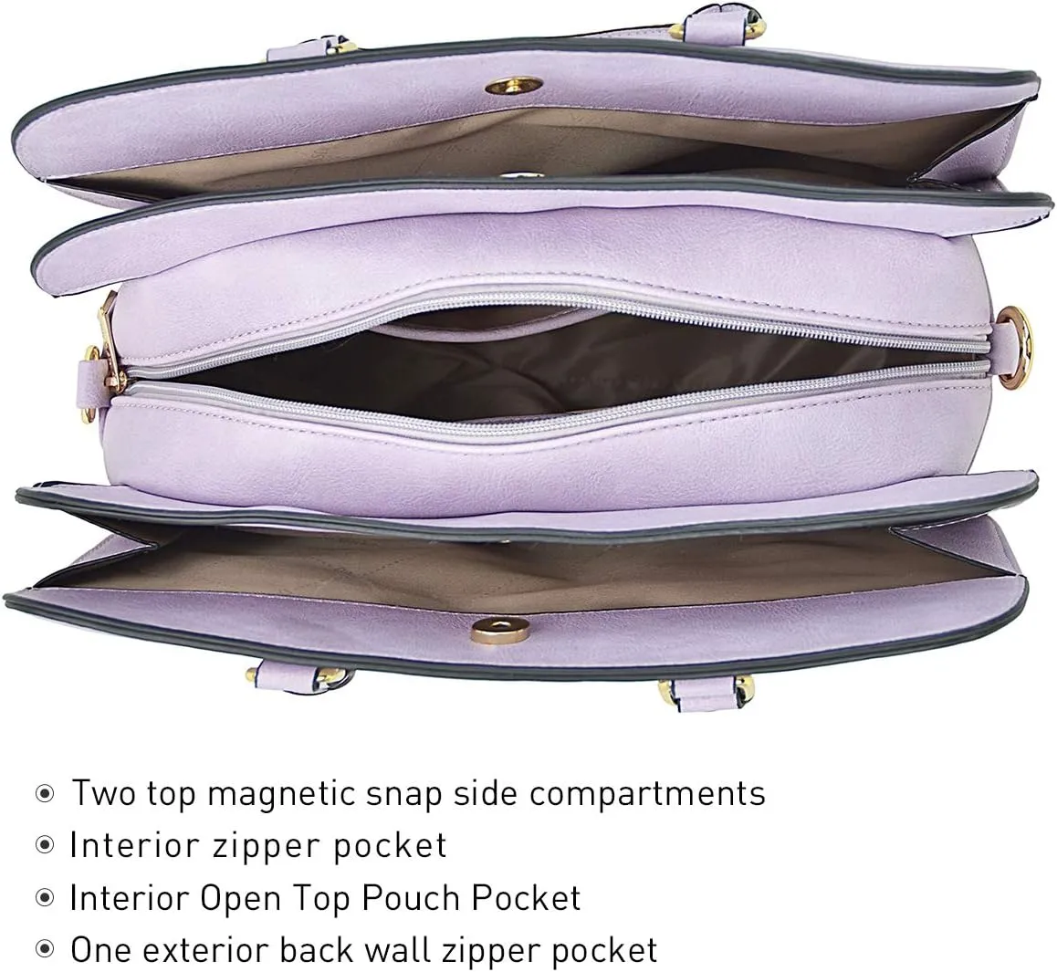 Women Handbag Wallet Tote Shoulder Hobo Bag Top Handle Satchel Purse Set 2pcs with 3 Compartments
