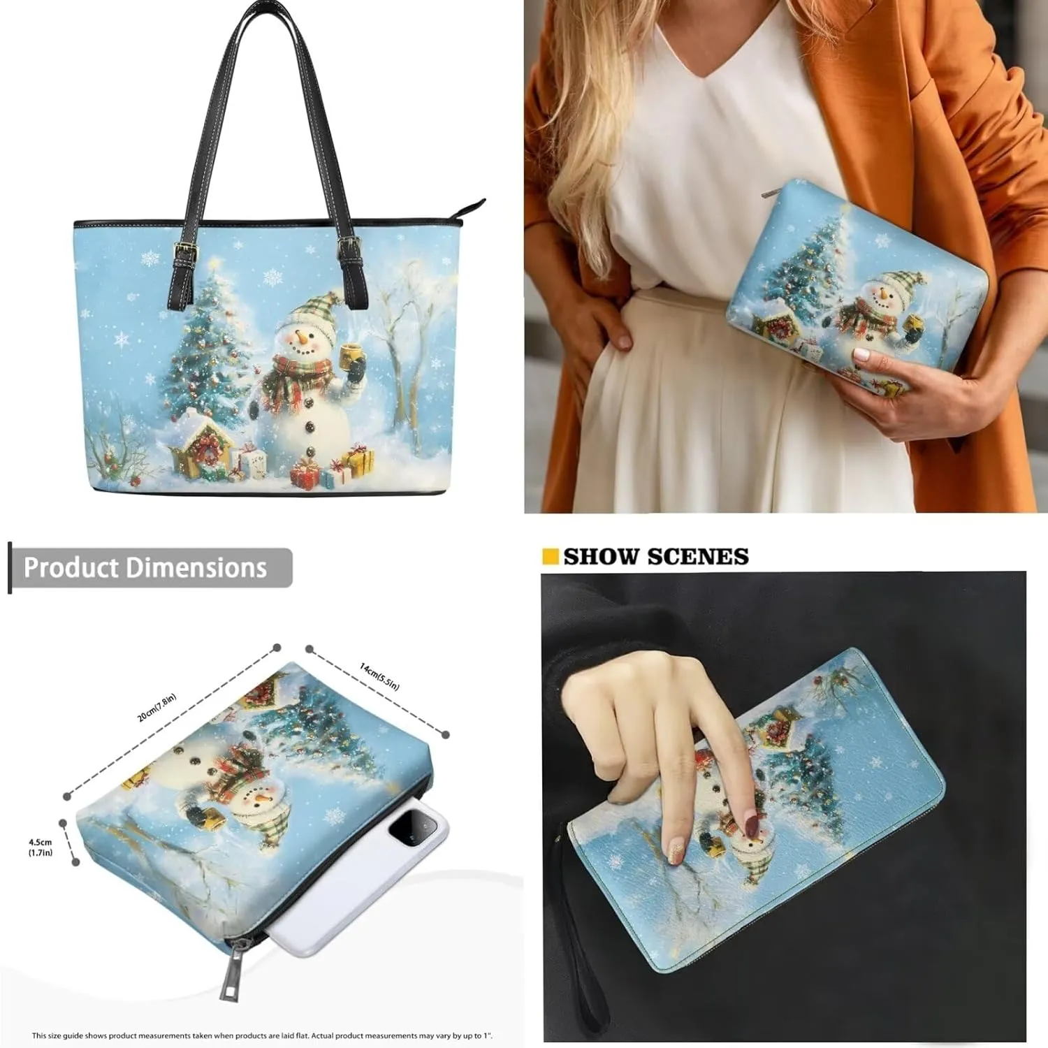 Women Handbags Purses Large Top Handle Bags/PU Leather Long Wallets/Small Make Up Pouch