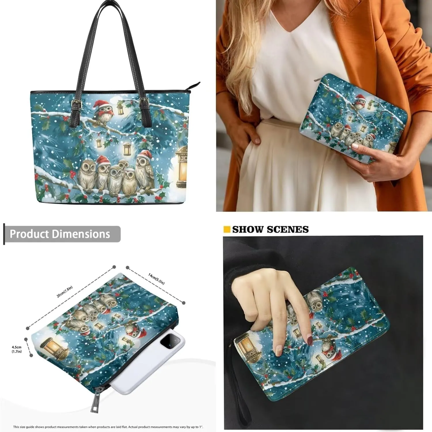 Women Handbags Purses Large Top Handle Bags/PU Leather Long Wallets/Small Make Up Pouch