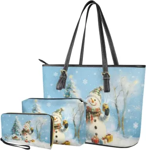 Women Handbags Purses Large Top Handle Bags/PU Leather Long Wallets/Small Make Up Pouch