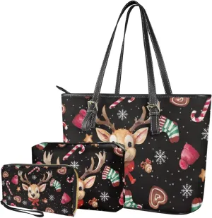 Women Handbags Purses Large Top Handle Bags/PU Leather Long Wallets/Small Make Up Pouch