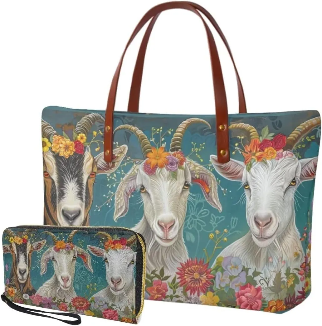 Women Handbags Wallet Tote Bag Shoulder Bag Top Handle Satchel Purse Set 2pcs
