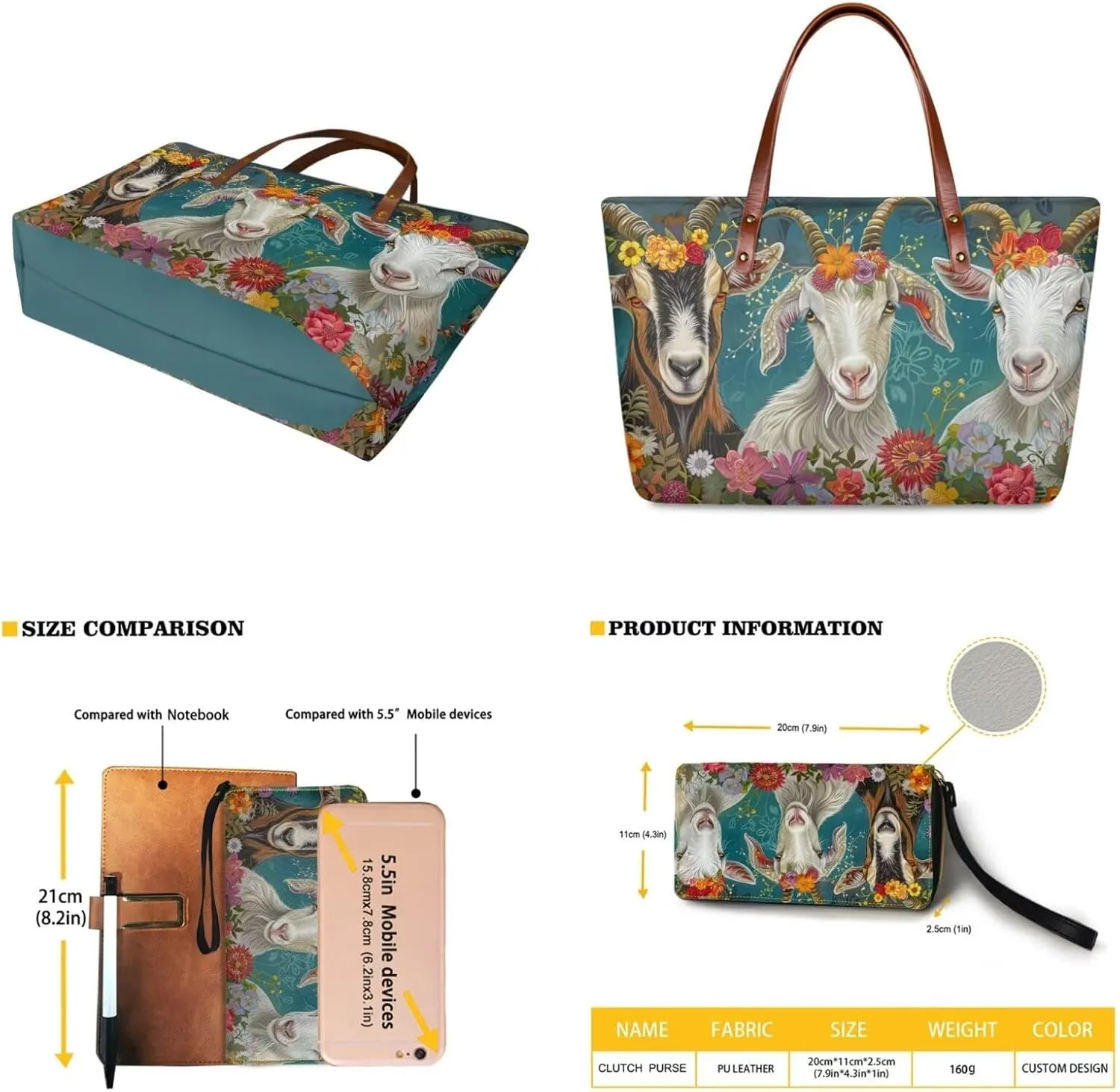 Women Handbags Wallet Tote Bag Shoulder Bag Top Handle Satchel Purse Set 2pcs