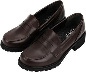Women JK Uniform Dress Shoes Slip on Oxford Shoes Japanese Anime Cosplay Props