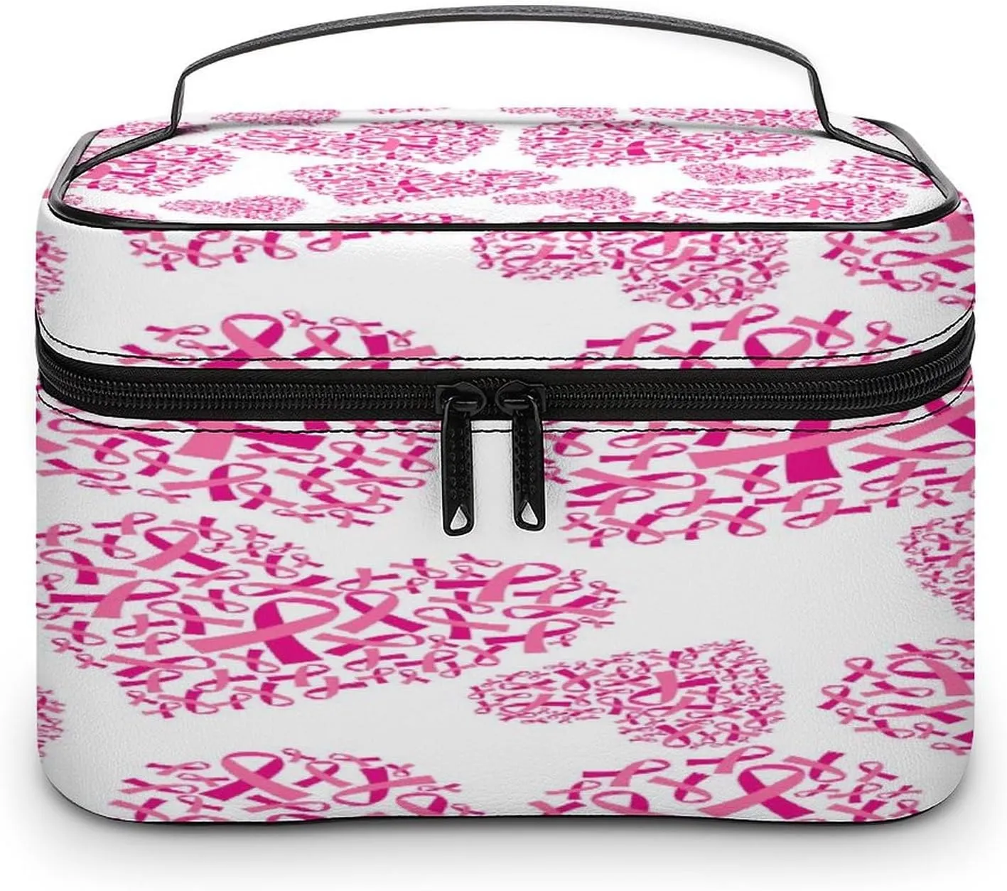 Women Leather Cosmetic Bag, Zipper Makeup Case Purse Holder Pouch Handbag