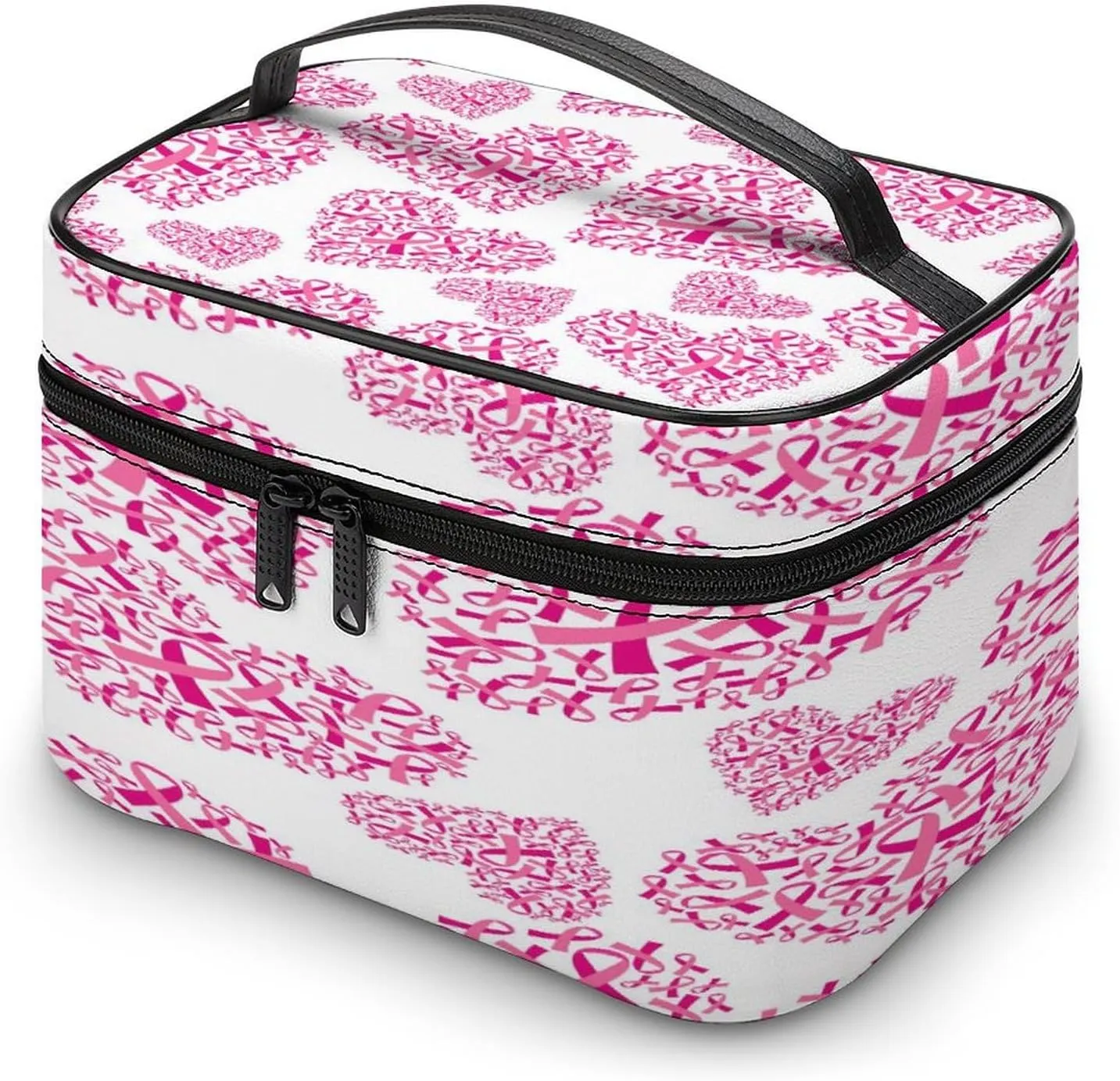 Women Leather Cosmetic Bag, Zipper Makeup Case Purse Holder Pouch Handbag