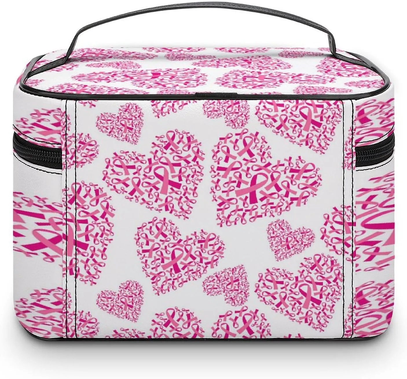 Women Leather Cosmetic Bag, Zipper Makeup Case Purse Holder Pouch Handbag