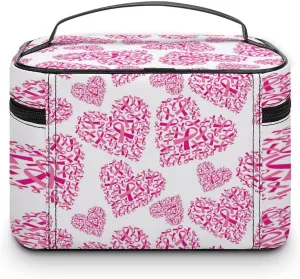 Women Leather Cosmetic Bag, Zipper Makeup Case Purse Holder Pouch Handbag