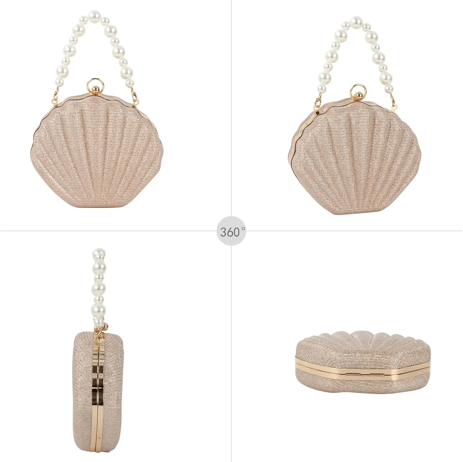 Women Mini Seashell Evening Clutch Top-Handle Bag Cross-body Bag