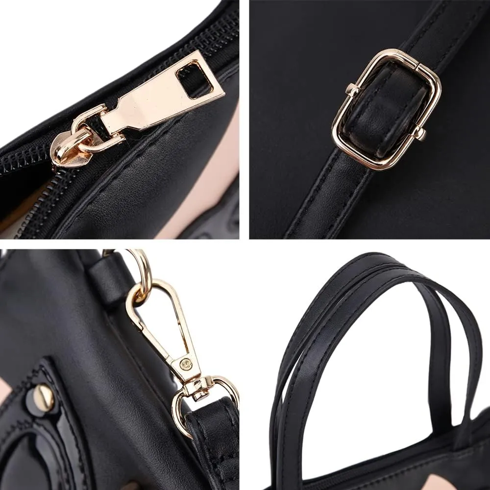 Women Novelty Lady Face Shoulder Bags Funky PU Leather Top Handle Satchel Handbags Clutch Purse for Women