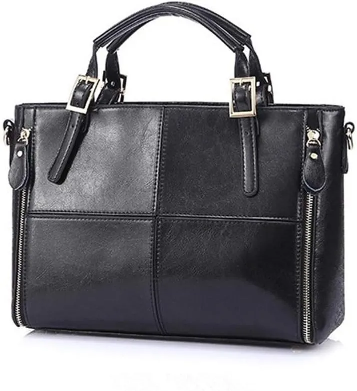 Women Purses and Handbags Tote Shoulder Bag Top Handle Satchel Bags for Ladies (black)