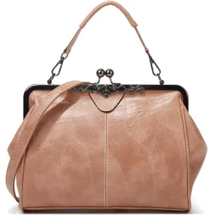 Women Retro Hollow Oil Wax PU Leather Handbag Multiple Collocations Messenger Bag Handbags