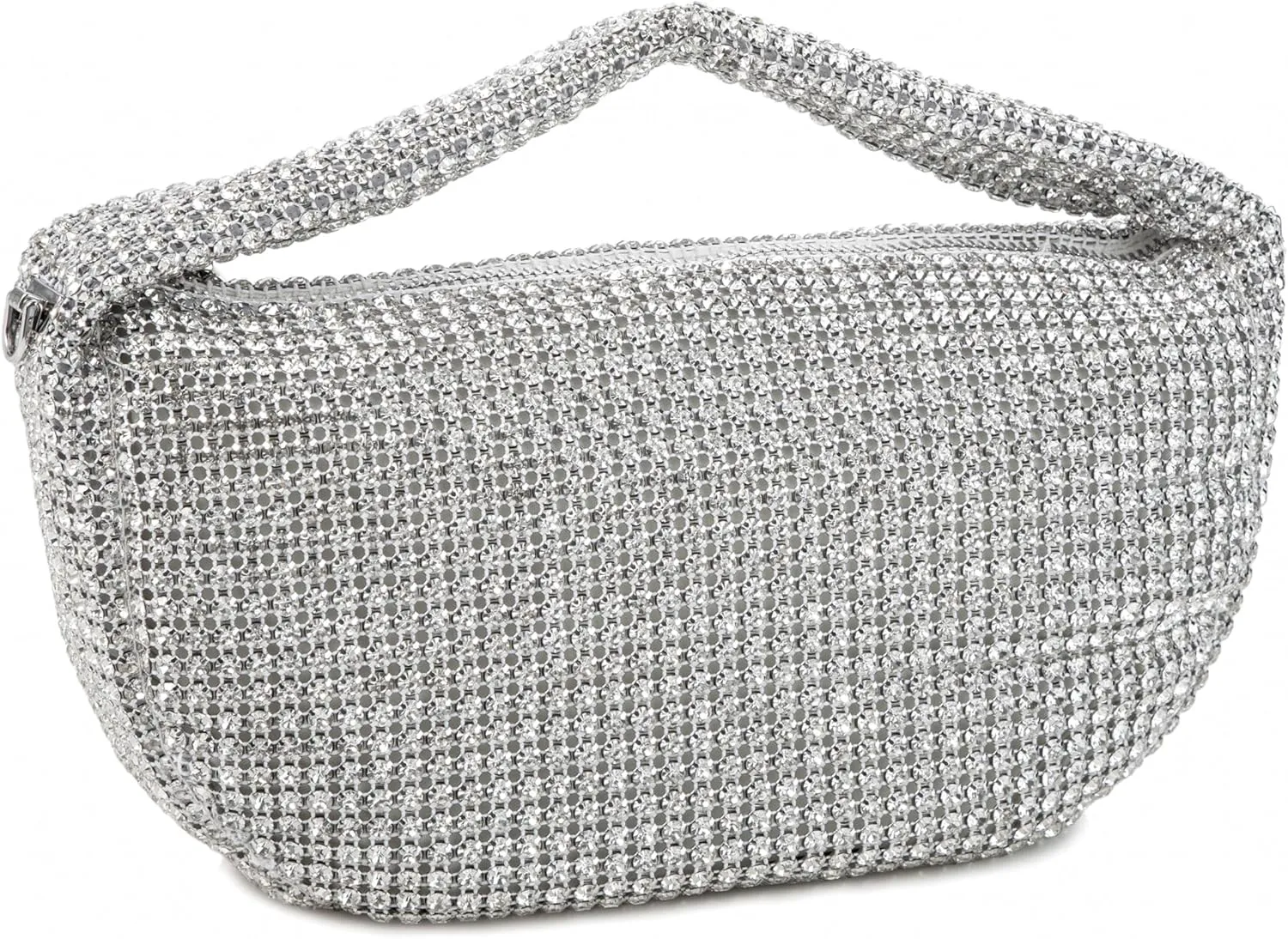 Women Rhinestone Evening Underarm Bag Crystal Clutch with Detachable Strap Sparkling Purse for Wedding Party