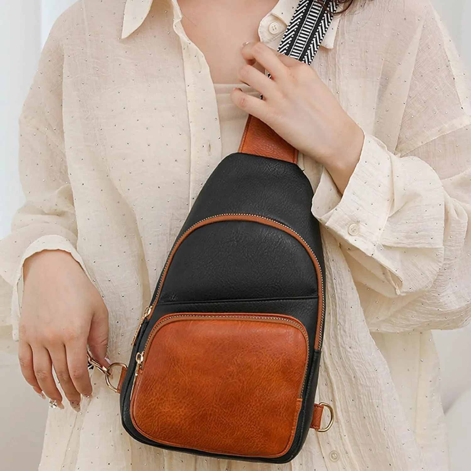 Women Shoulder Bag Fashion New Pattern Colored Simple And Practical Large Capacity Small Shoulder Bags (Black, 18x6x30) women's handbags