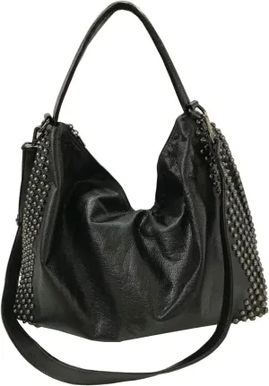 Women Skull Chain Handbag Large Capacity Gothic Shoulder Bag Studded Doctor Rivet Tote Satchel