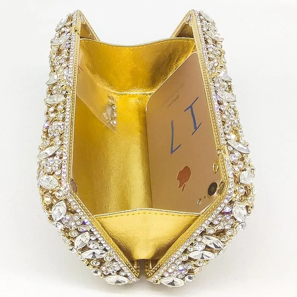 Women Snowflake Evening Bags Wedding Bridal Flower Crystal Clutch Purse Party Box Rhinestone Handbag