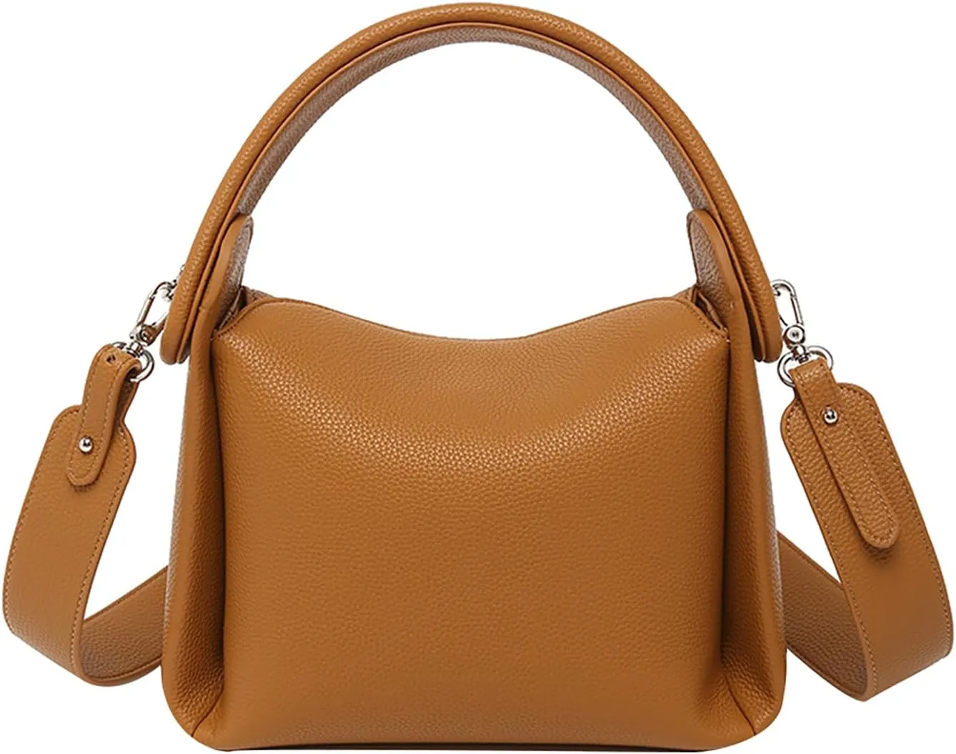 Women Top Handle Handbag Medium Leather Dumpling Bag Designer Crossbody Purse with Detachable Strap