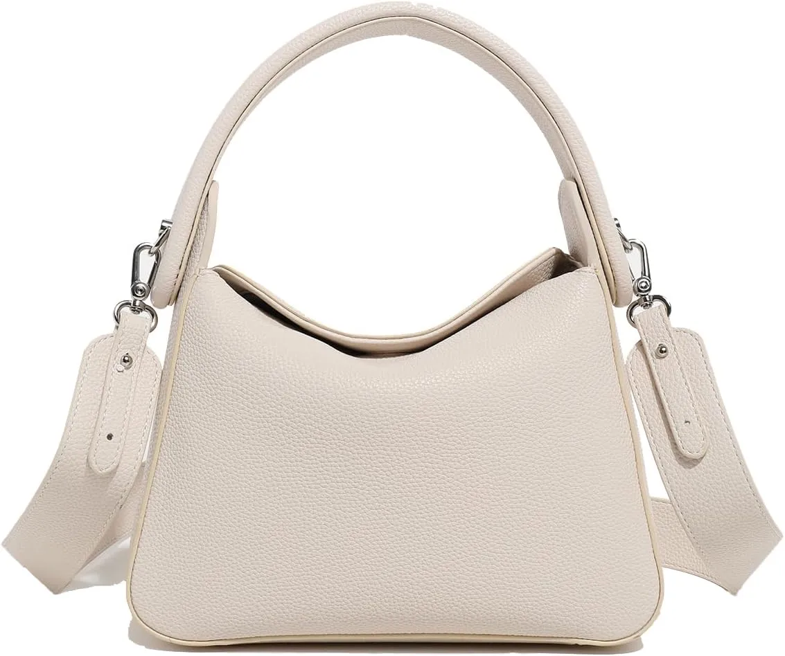 Women Top Handle Handbag Medium Leather Dumpling Bag Designer Crossbody Purse with Detachable Strap