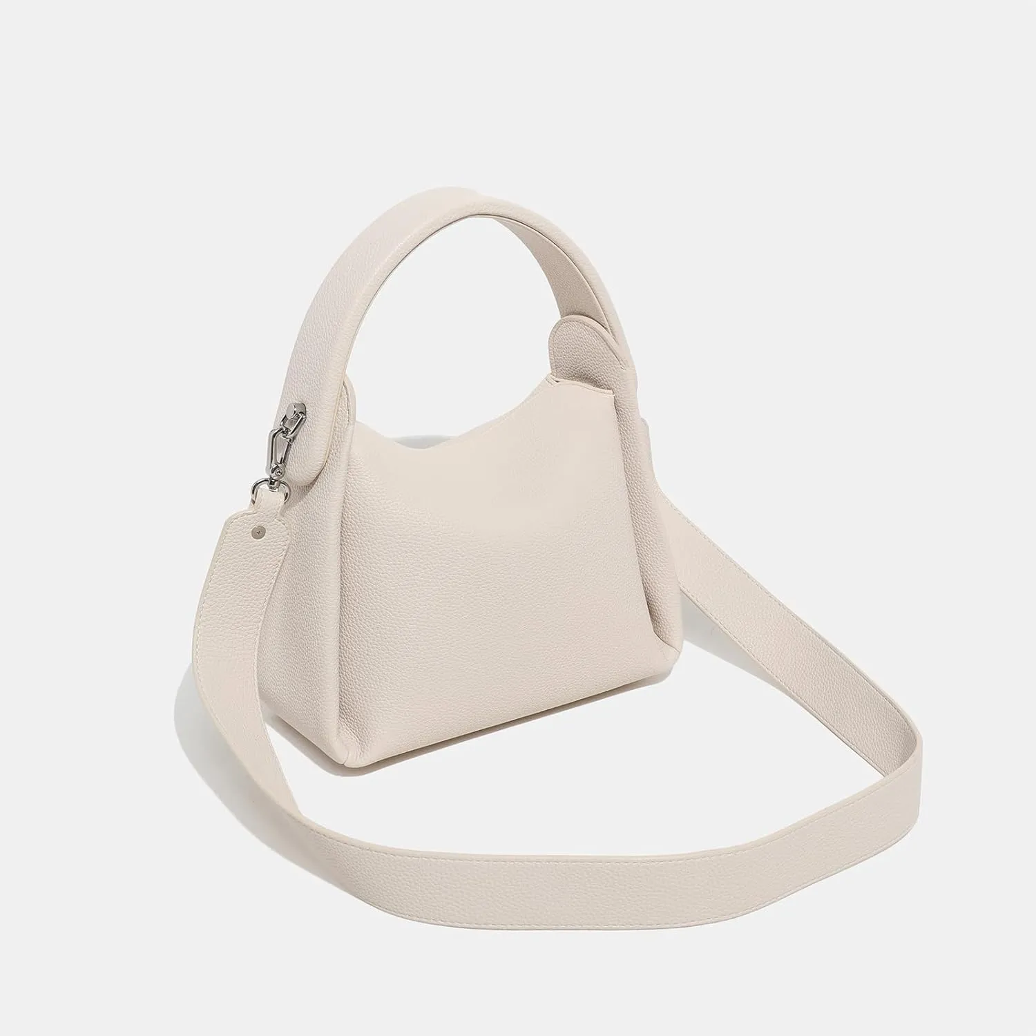 Women Top Handle Handbag Medium Leather Dumpling Bag Designer Crossbody Purse with Detachable Strap