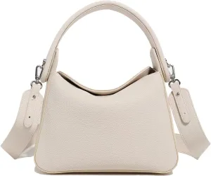 Women Top Handle Handbag Medium Leather Dumpling Bag Designer Crossbody Purse with Detachable Strap