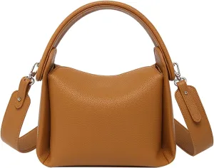 Women Top Handle Handbag Medium Leather Dumpling Bag Designer Crossbody Purse with Detachable Strap