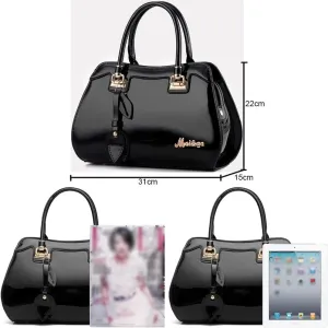 Women Tote Bags Glossy Patent Leather Top Handle Handbags Satchel Handbag Fashion Purse Shoulder Bag Crossbody Bag