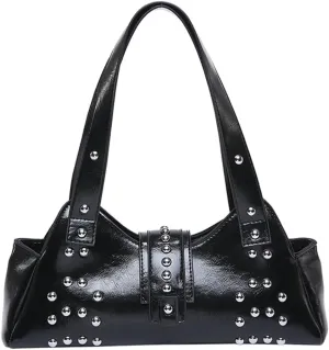 Women Y2k Purse Stylish Studded Hobo Bag Underarm Shoulder Bag Vintage Rivets Tote Handbag Designer Top Handle Purse 2025