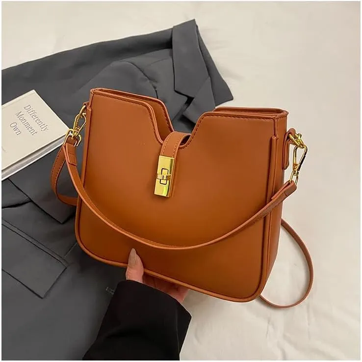 Women's Commuter Handbags Retro Shoulder Bags Adjustable Crossbody Bag Lock Purses